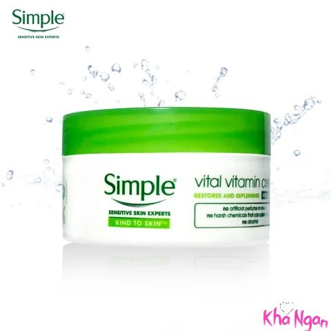 Kem Dưỡng Da Ban Đêm Simple Kind To Skin Vital Vitamin Cream ( Mẫu Mới 2020 )