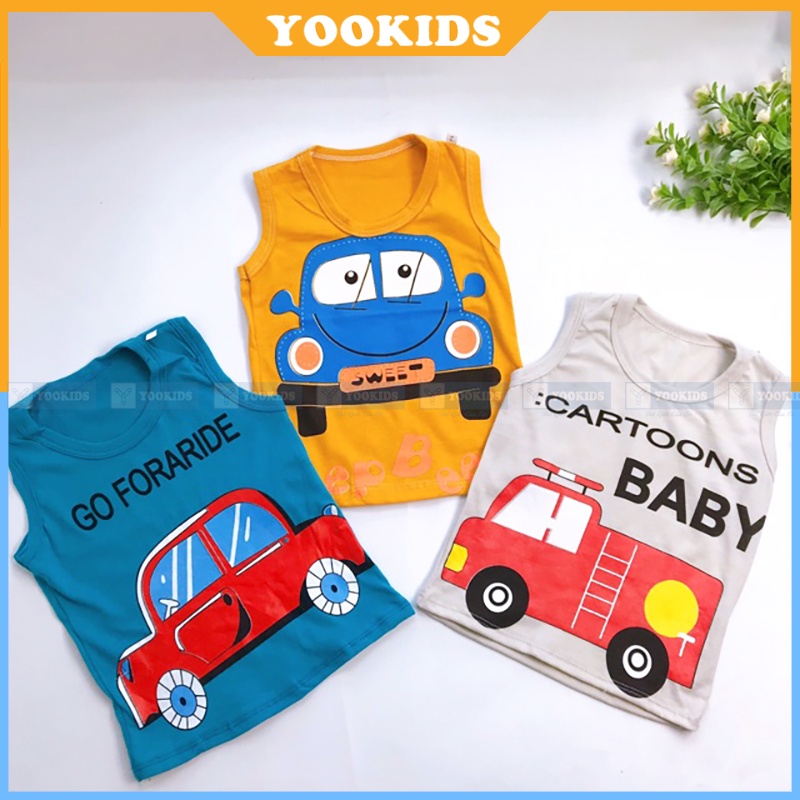 Áo Ba Lỗ Cho Bé -SALE- Áo Ba Lỗ Bé Trai Chất Cotton 8 - 17kg YOOKIDS Đủ Size Cho Bé 1 - 4 Tuổi