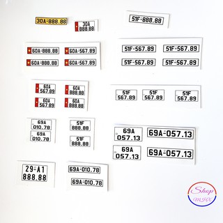 Biển Số Xe Mô Hình Đủ Các Tỉ Lệ Giấy Cứng Ép Decal Bóng Bóc Dán