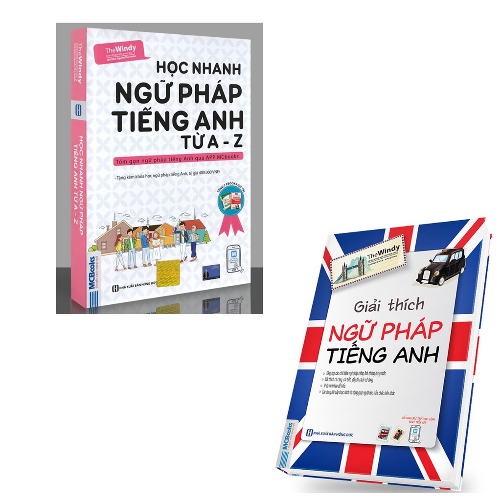 Sách - Combo 2 cuốn : Học nhanh ngữ pháp tiếng anh từ A-Z + Giải thích ngữ pháp tiếng anh ( Dùng App )