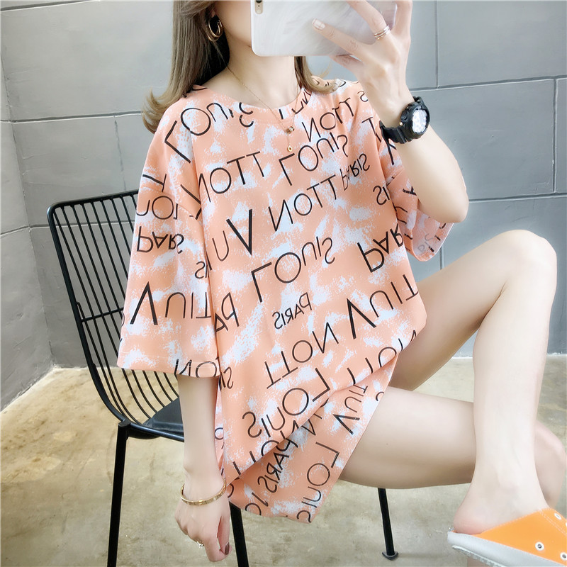 Áo Thun Nữ Ngắn Tay Dáng Dài Form Rộng Thời Trang Hàn