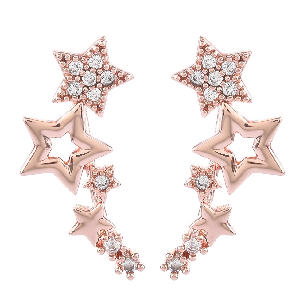 Khuyên tai hình ngôi sao đính đá Sapphire trắng thời trang thanh lịch cho nữ