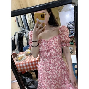 Váy hoa nữ 💖FREESHIP💖 Đầm Hoa Dự Tiệc Dáng Xoè Tay Phồng Dễ Thương