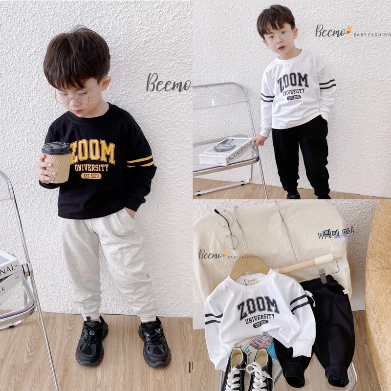 Bộ thun Zoom dài tay xuất hàn bé trai