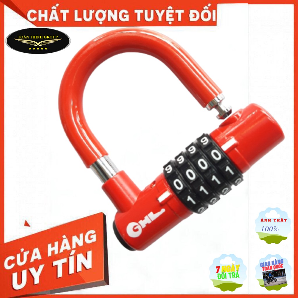 [Hàng xịn] Khóa số chống trộm chữ U GHL Đài Loan chính hãng( Khóa chống cắt, Khóa mã số) siêu bền và chắc chắn Mã 107