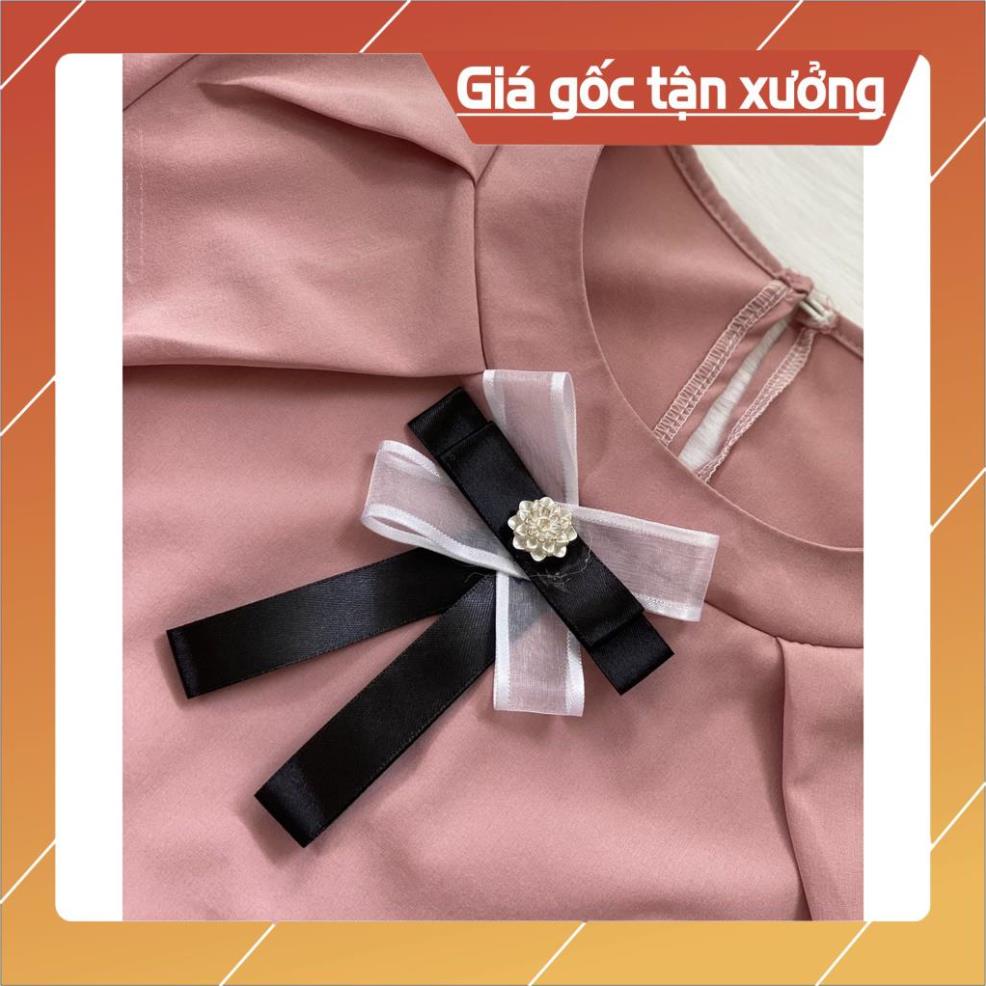 Áo sơ mi nữ tay dài kèm nơ, áo văn phòng nữ phong cách tiểu thư chất vải lụa tuyết | BigBuy360 - bigbuy360.vn