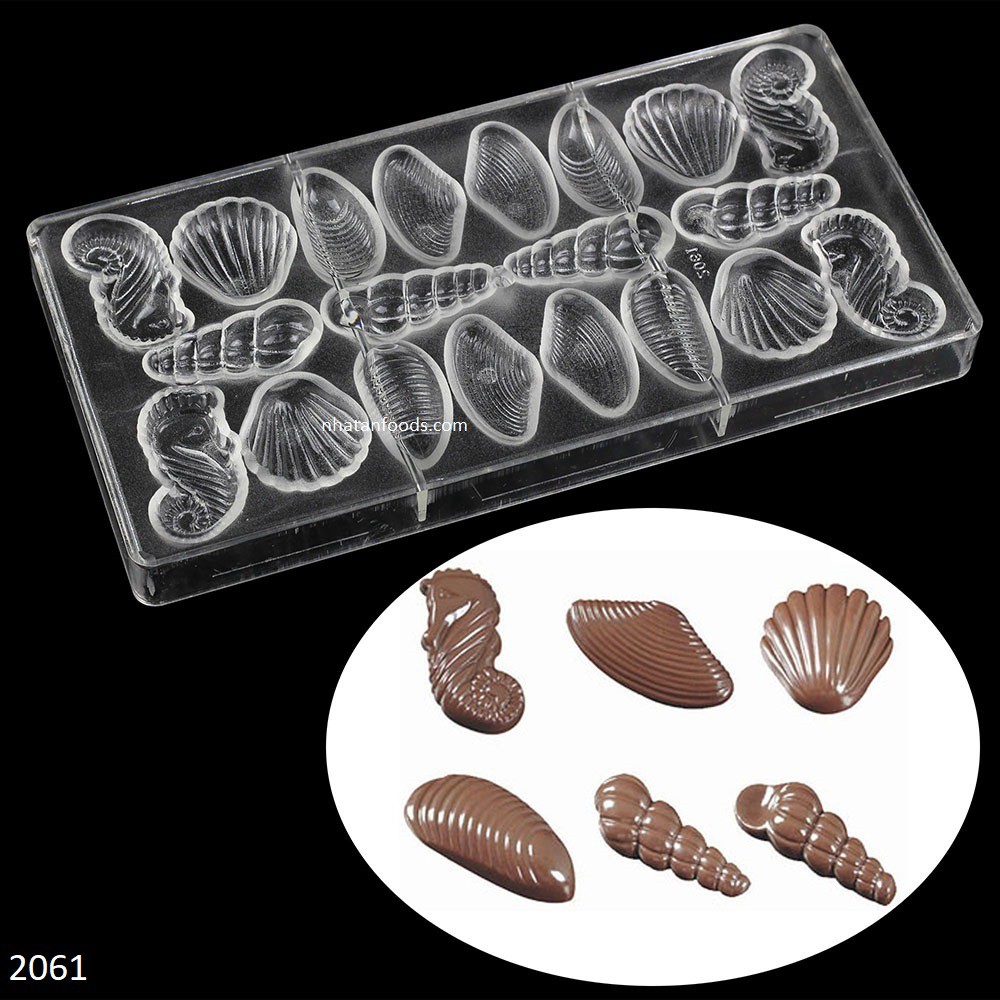 Khuôn socola bonbon ốc sò Shunda 2061