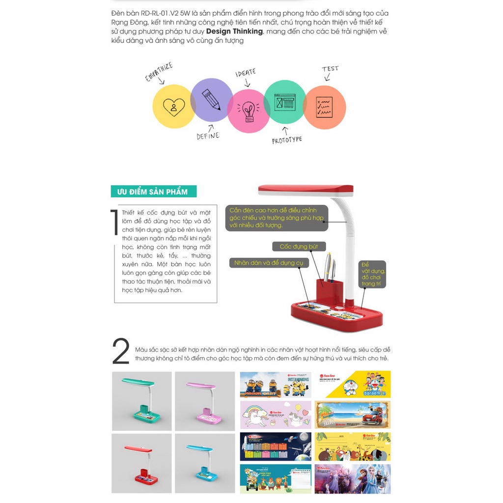 Đèn học chống cận 5W LED Rạng Đông RD-RL-01.V2