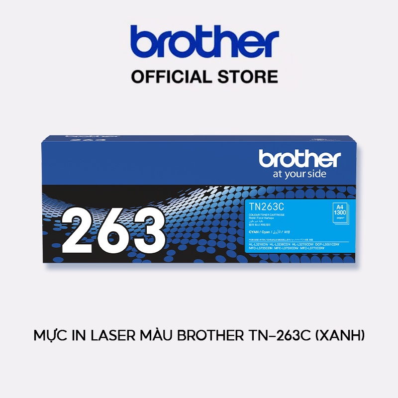 [Mã ELMALL150 giảm 8% đơn 500K] Mực in laser màu Brother TN-263C (xanh) cho HL-L3230CDN/ DCP-L3551CDW/ MFC