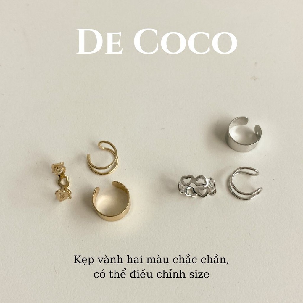 Khuyên kẹp vành tai De Coco (set 3 chiếc)