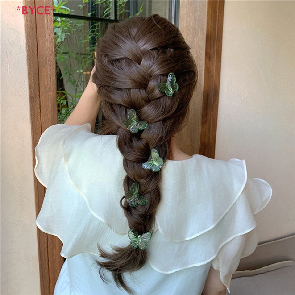 Set 5 Kẹp Tóc Trong Suốt Hình Hoa Hồng / Bươm Bướm / Hoa Hồng Ngọt Ngào Cho Nữ Mới