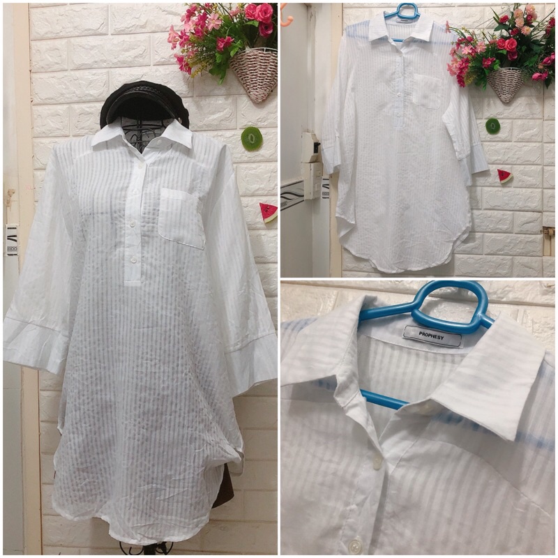 Áo sơ mi xô trắng dưới 65 kg