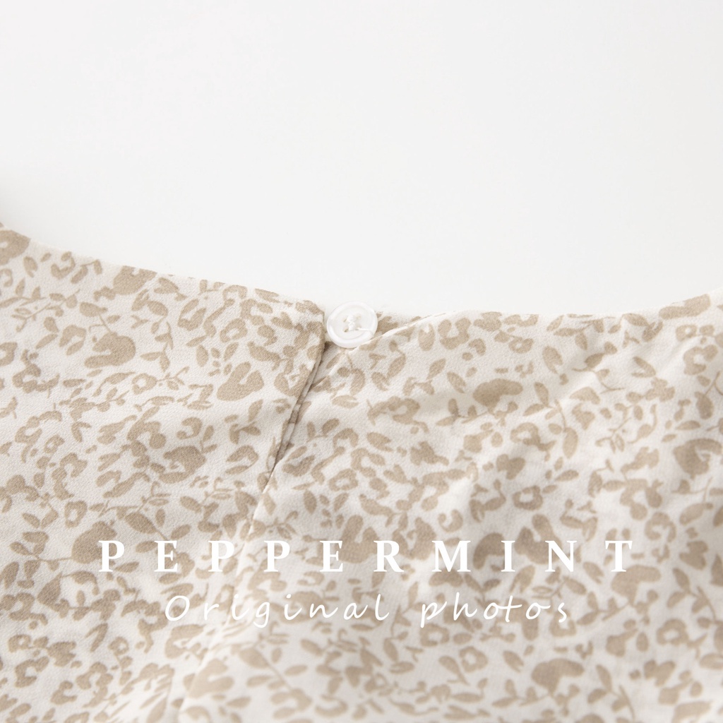 Đầm voan hoa tay dài dáng rộng phong cách thời trang Hàn Quốc 42155