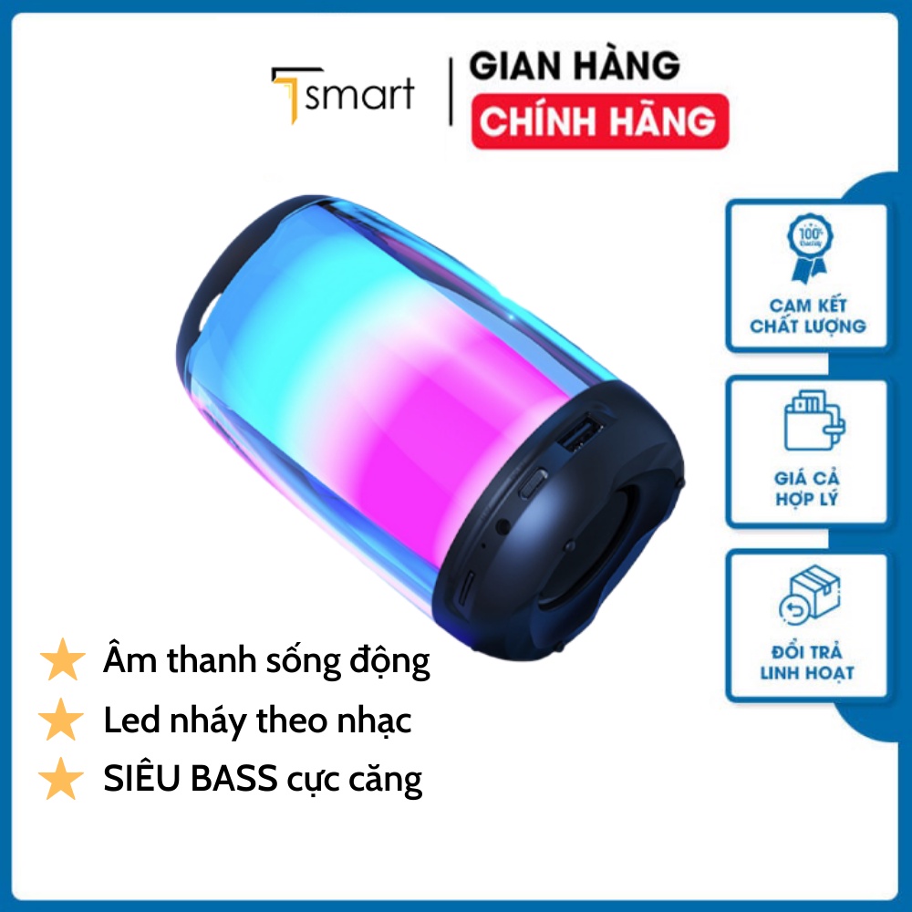 Loa bluetooth mini cao cấp siêu bass có đèn led nháy theo nhạc, bluetooth 5.0, hỗ trợ thẻ nhớ, cổng usb
