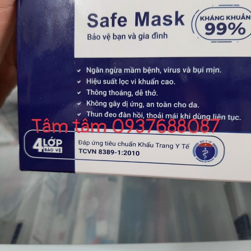 [ TÂM TÂM ]-Khẩu trang y tế 4 lớp (hàng công ty)-Ecom Med Safe Mask-