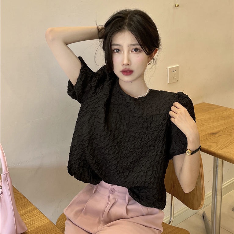 B&amp;G Áo Kiểu Tay Phồng Xếp Ly Phong Cách Pháp Thời Trang Mới Cho Nữ Áo phông Nữ JL-TX-156 2022