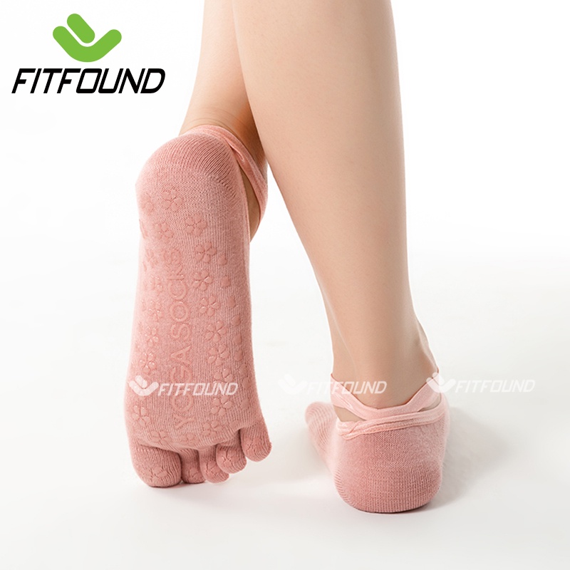 Tất Vớ Chân Tập Yoga Pilates Chống Trơn Trượt Quai Chéo Gắn Hạt Yoga Socks- G