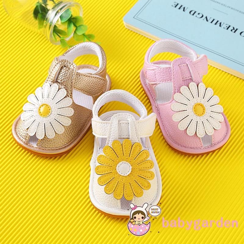 Giày sandal đính hoa dễ thương cho bé gái 0-18 tháng tuổi