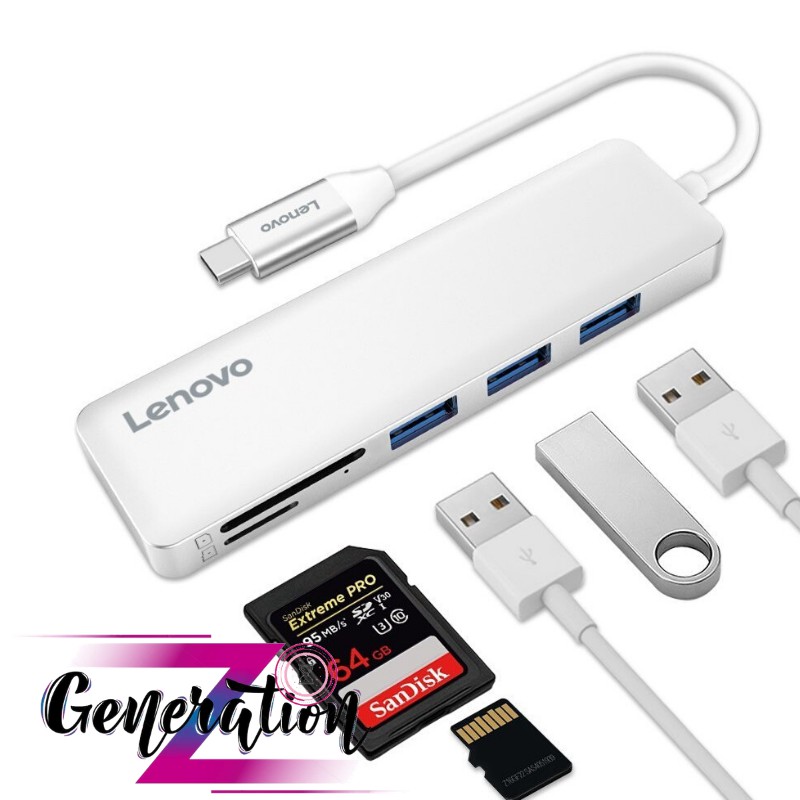 BỘ CHUYỂN USB TYPE-C RA 3 USB 3.0 + SD + TF LENOVO C605SL - MULTIPORT HUB TYPE-C -&gt; 3 USB 3.0 + SD + TF LENOVO (C605SL)