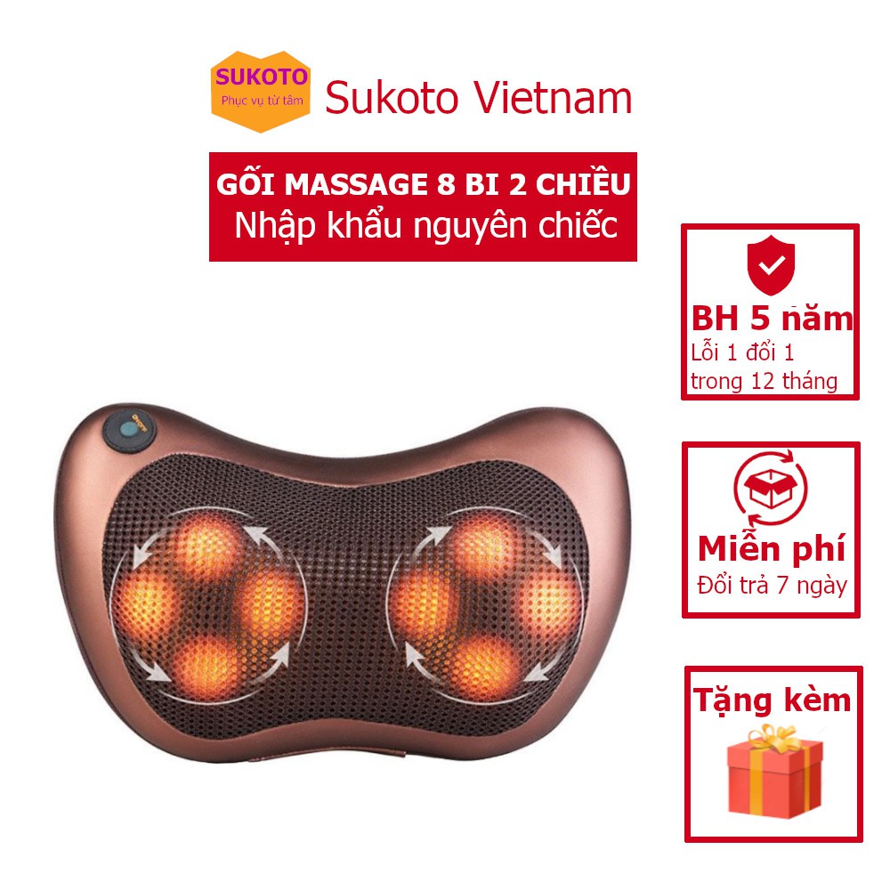 [CHÍNH HÃNG] Gối Massage Hồng Ngoại 8 Bi Hàn Quốc