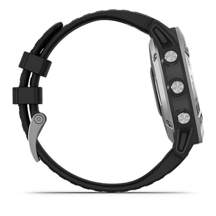 Đồng Hồ Garmin Fenix 6/6S - Silver with Black Band, Non -Sapphire, Music, Topo Map - Chính Hãng