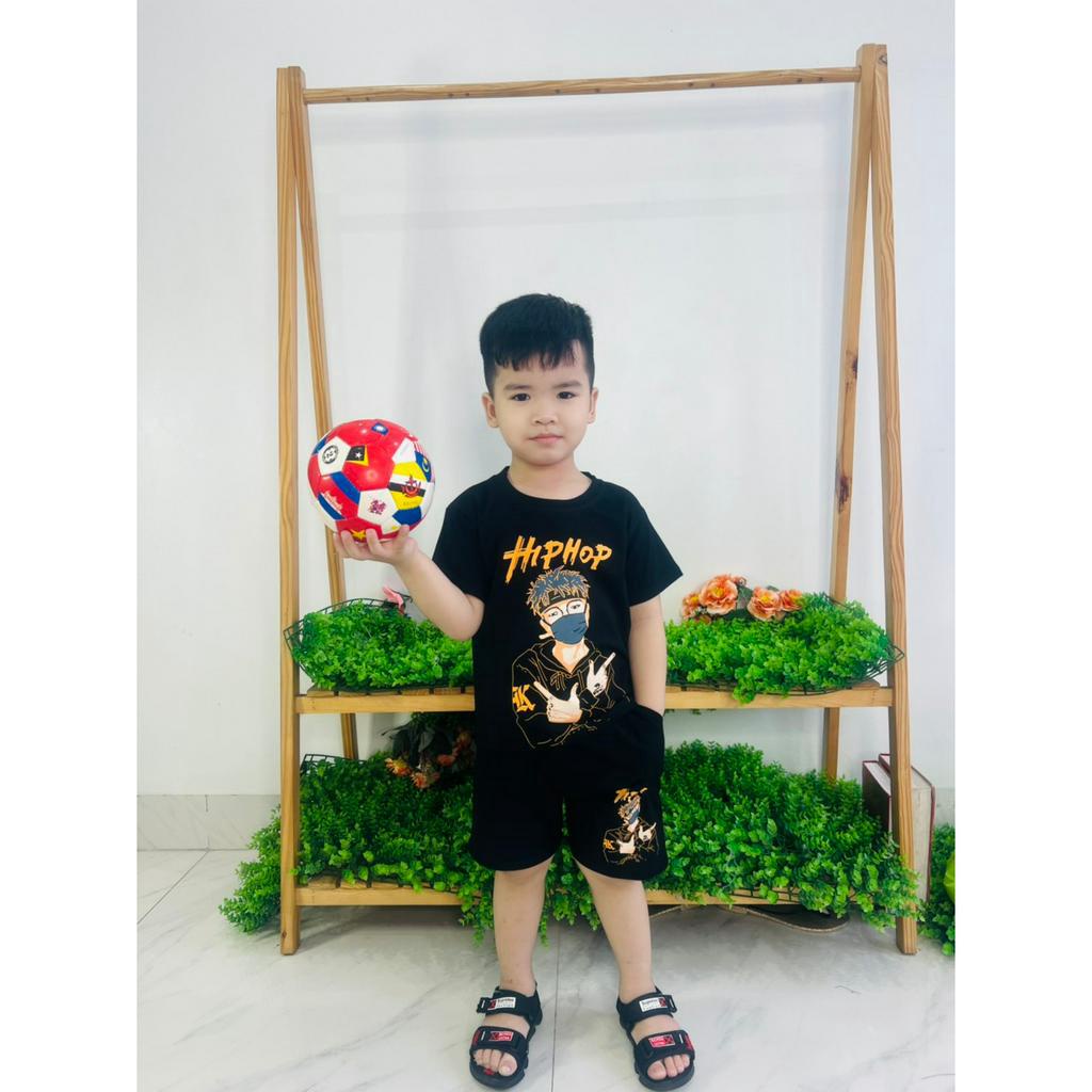 Bộ in hình người -- HIPHOP -- chất vải cotton  tàu  -- dành cho bé trai từ 16 - 42 kg