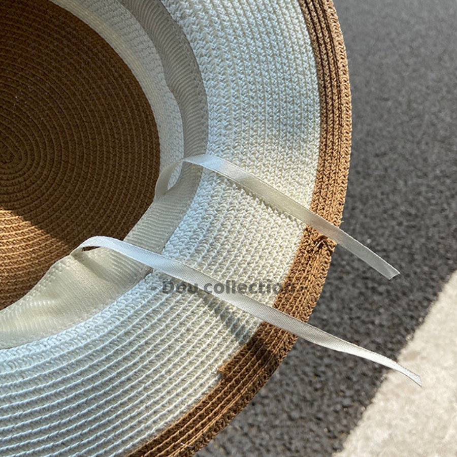 [NowShip2h] Nón Cói, Mũ Cói Giả Cói Phối Be Nâu Vành Rộng Cao Cấp Chữ ''M'' Đi Biển Sang Trọng - Mã NC025