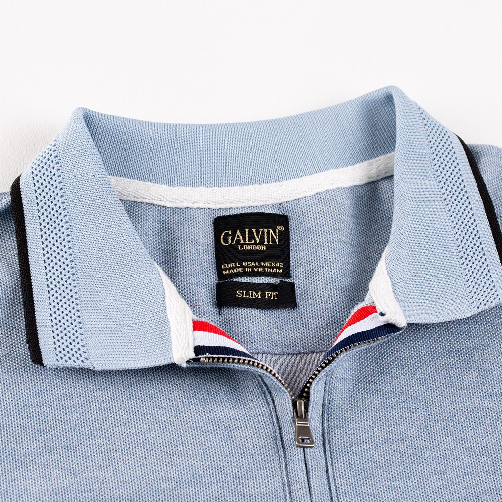 Galvin - Áo polo nam cổ khóa kéo chất vải cá sấu co giãn bộ 5 màu PLGV48 | BigBuy360 - bigbuy360.vn