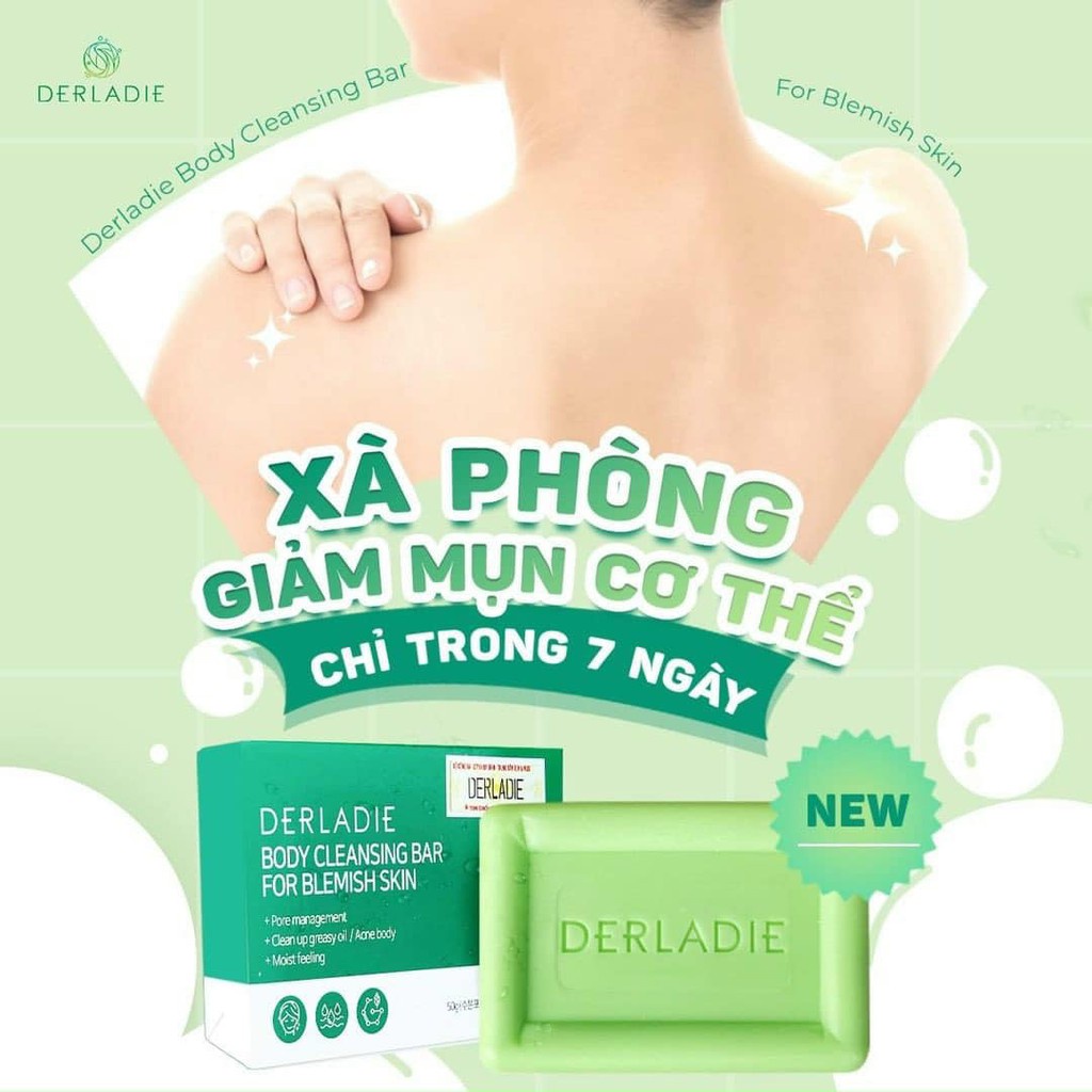 Xà Phòng Giảm Mụn Cơ Thể Sau 7 Ngày Derladie Body Cleansing Bar For Blemish Skin 50g