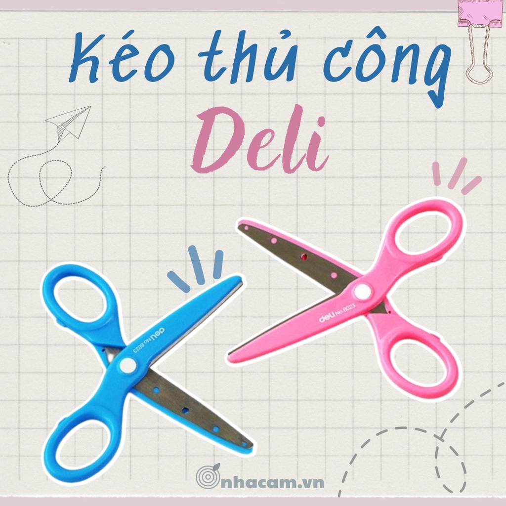 Kéo Cắt Giấy Thủ Công Deli Nhà Cam