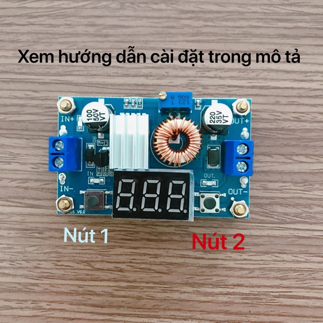 Mạch hạ áp XL4015 5A 75W hiển thị điện áp