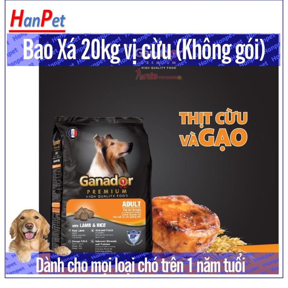 Hanpet.GV- Ganador KEOS Bao 20kg Thức ăn cho chó dạng hạt dành cho mọi loại chó trên 1 năm tuổi