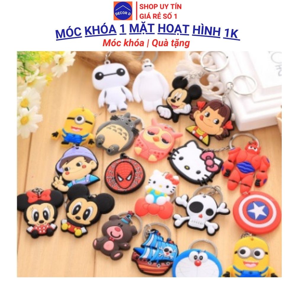 Móc khóa mặt hoạt hình nhiều mẫu mã từ silicon con vật siêu cute – Decor, quà tặng