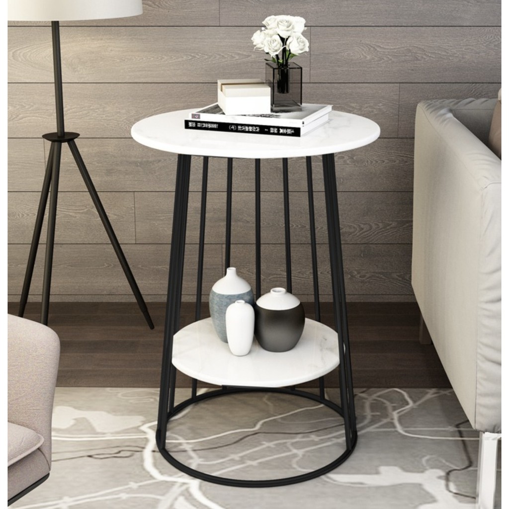 [Mua 699k Tặng gối] Bàn trà kệ tab mặt đá RIBO HOUSE khung kim loại sơn tĩnh điện nội thất phòng khách phòng ngủ RIBO50 | BigBuy360 - bigbuy360.vn