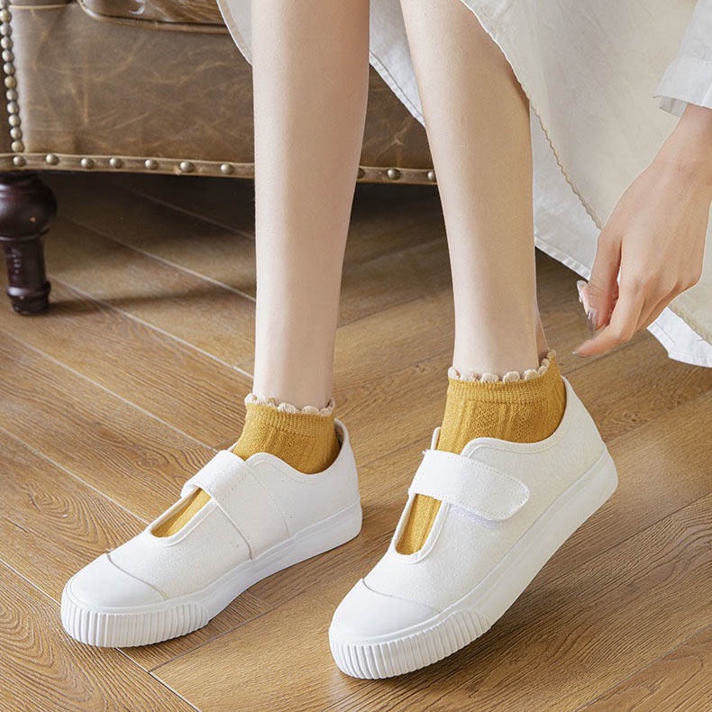 Tất vớ nữ cổ ngắn chất liệu cotton thoáng mát có giãn bốn chiều phong cách Hàn Quốc- Cherry Shop