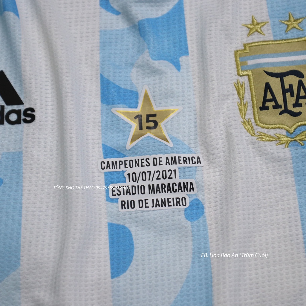 Áo Argentina Copa América 2021- Set Bộ Thể Thao Tuyển Agentina Màu Trắng Xanh Quần Tím Than - Vải Thái Chuẩn Áo Đấu