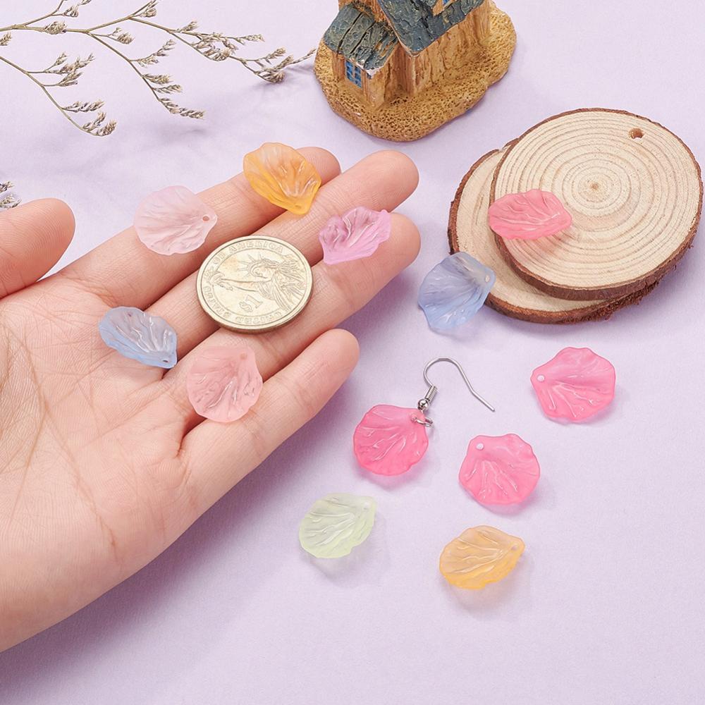 Bộ 200 Mặt Dây Chuyền Acrylic Trong Suốt Nhiều Màu 19.5x16.5x4mm: 1.5mm