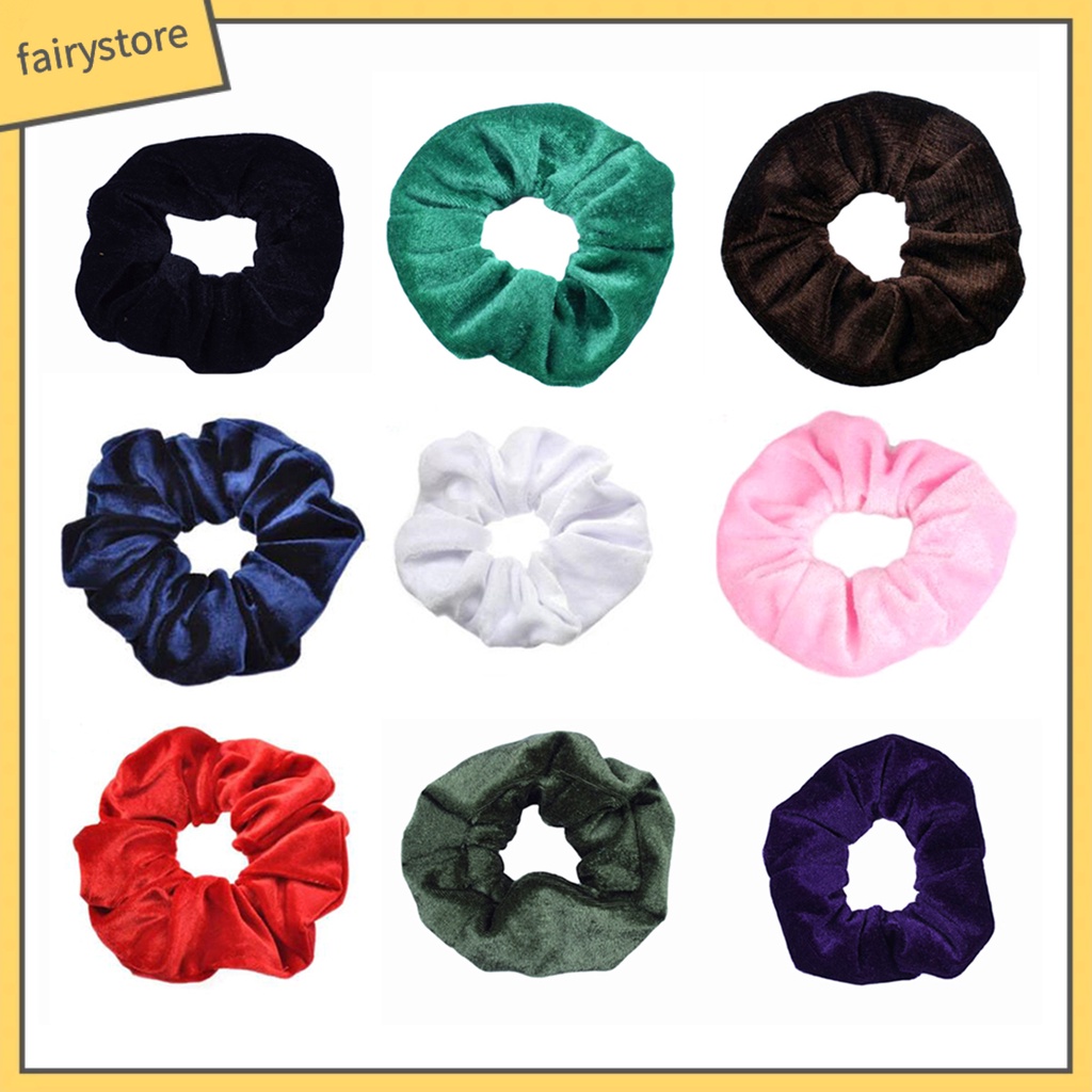 Dây Buộc Tóc Màu Trơn Thiết Kế Đơn Giản Cho Nữ