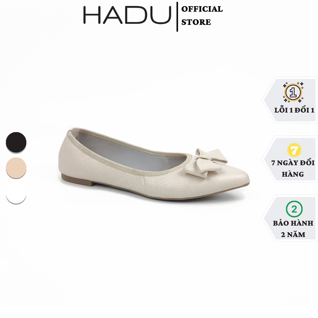 Giày búp bê nữ giày bệt mũi nhọn da thật VINXY HADU M058 da bò thật 100%