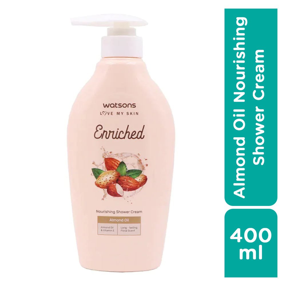 Kem Tắm Watsons Enriched Almond Oil Nourishing Chiết Xuất Dầu Hạnh Nhân Nuôi Dưỡng Làn Da 400ml