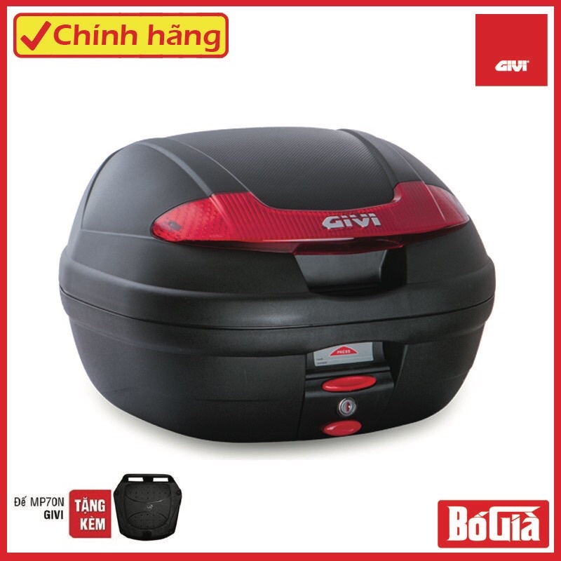 Thùng xe Máy GIVI E340N 34 Lít Kèm Đế Lắp Thùng