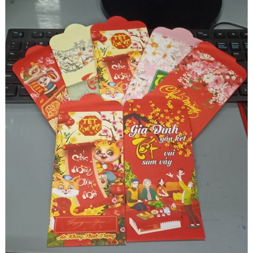 COMBO 10 LÌ XÌ TẾT LOẠI ĐẸP - Bọ 10 Lì Xì Tết Đẹp 2023 May Mắn Lộc Phát - Ngẫu Nhiên Và Tặng Kèm Túi Bóng Kính