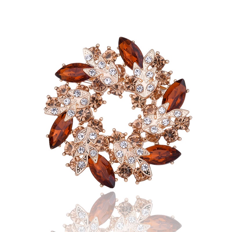 Ghim Cài Áo Hình Bauhinia Đính Đá Pha Lê Đơn Giản Thời Trang Retro Sáng Tạo Dành Cho Nữ