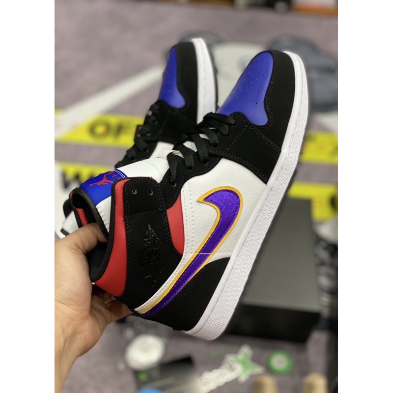 [AGsneaker] Giày thể thao cổ cao mid màu xanh đen chân bè fit lên 1 size...