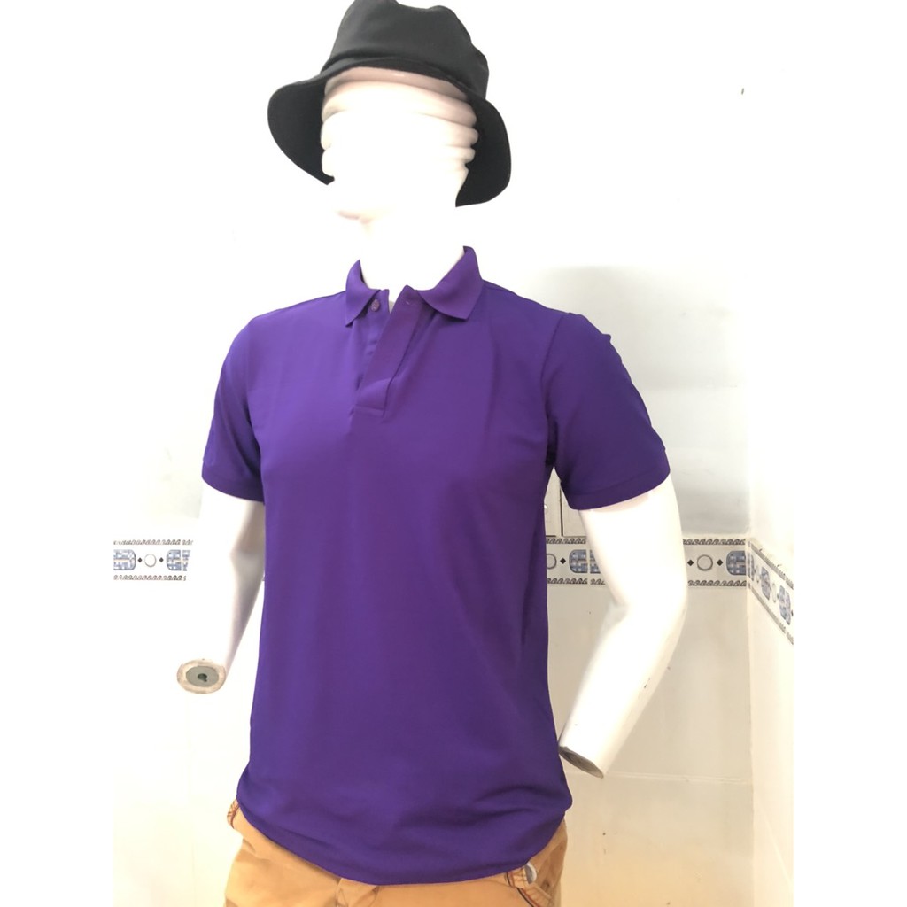 Áo thun cá sấu màu tím huế - Áo cổ trụ màu tím - Áo cổ bẻ nam nữ - Áo cá sấu poly thái - Áo thun có cổ màu tím | BigBuy360 - bigbuy360.vn