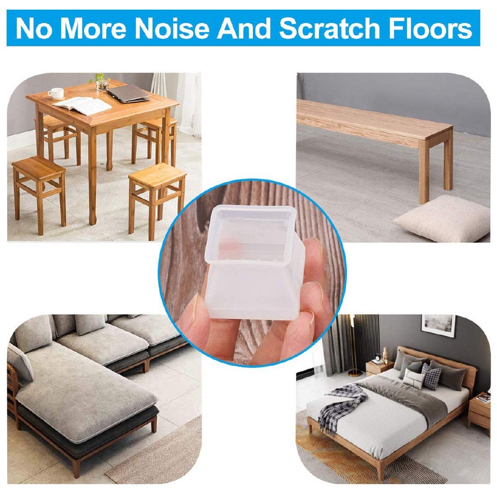 Set 32 Miếng Silicon Bọc Chân Bàn Ghế Chống Xước Mặt Sàn