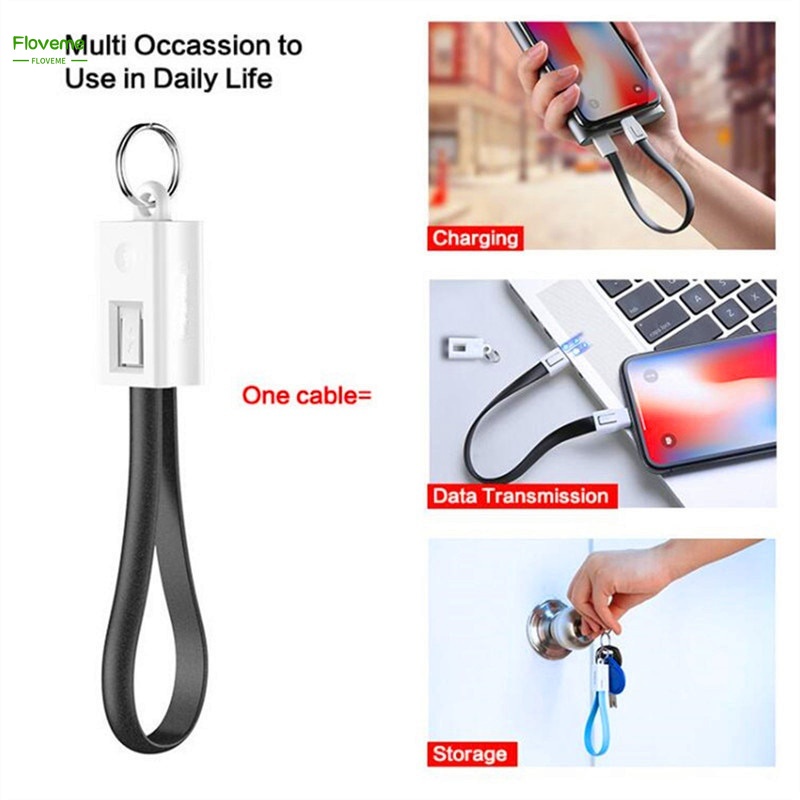 Dây Cáp Sạc Dữ Liệu USB Loại C Kiểu Móc Khóa Ngắn Tiện Dụng Cho iPhone iPod Android