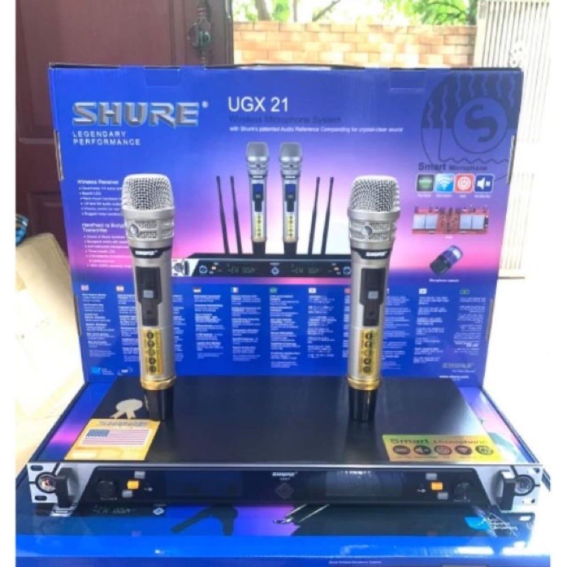 Micro không dây cao cấp Shure UGX21 loại 1,4 anten thu sóng❤️ tự ngắt 5 giây mic không dây karaoke