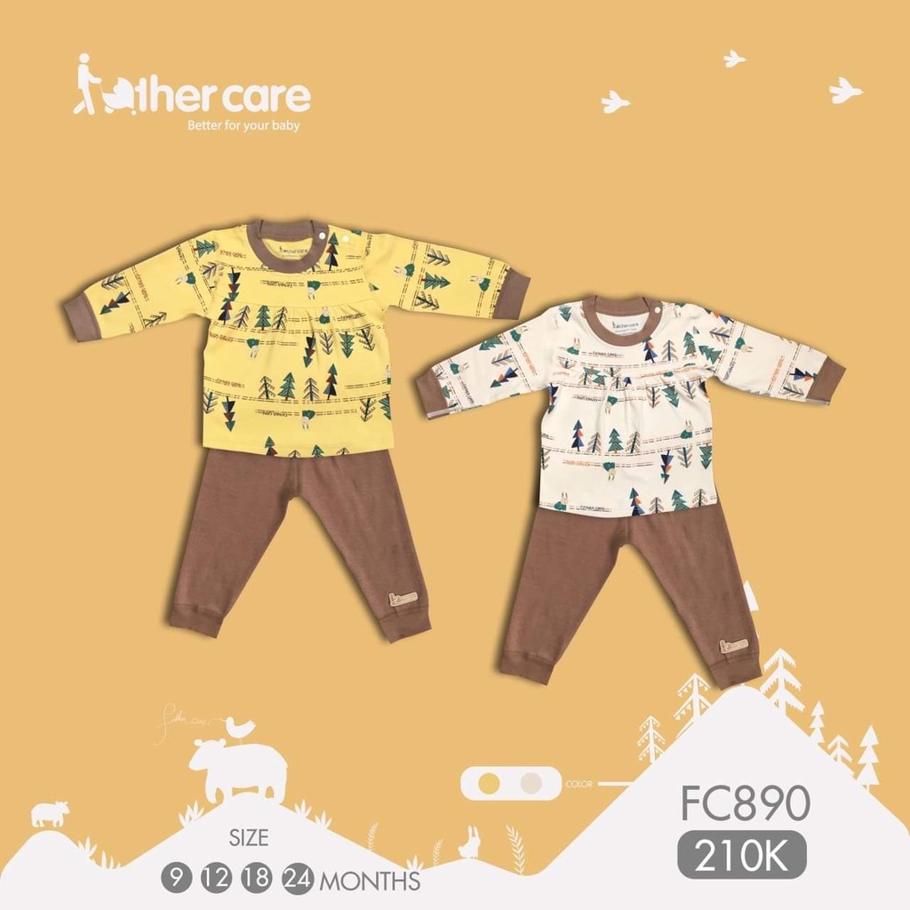 Father Care bộ quần áo nỉ dài tay cho bé gái Thỏ và cây FC 890, quần áo thu dông cho bé