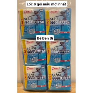 Lốc 6 gói Băng vệ sinh Diana SenSi Cool Fresh siêu mỏng cánh gói 8 miếng